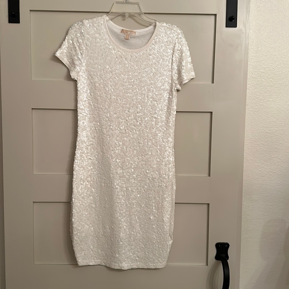 Michael Kors White Sequin Dress; Size S